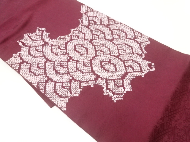 絞り向かい青海波模様名古屋帯